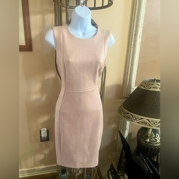 CALVIN KLEIN Petite Faux-Suede Sheath Dress 10P - Picture 5 of 16